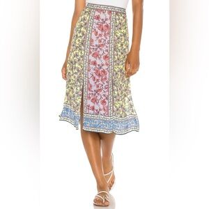 Alice + Olivia Athena Midi Skirt Slits Floral - 6
